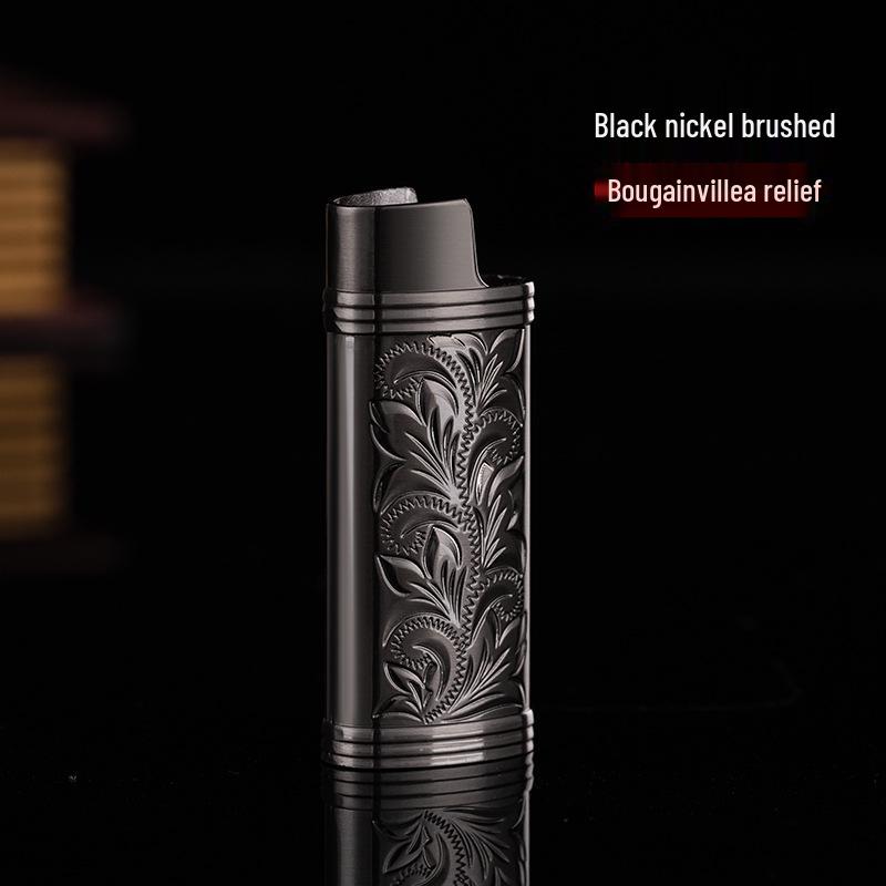 **J5 Bic Retro Mini Metal Lighter Set - Creative Fireworks Shell Design**