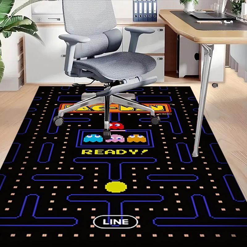 1pc Pacman Adventure Carpet for Playroom Bedroom Living Room Sofa Home Decor,kids Game Area Rug Non-slip Floor Mat Y730147