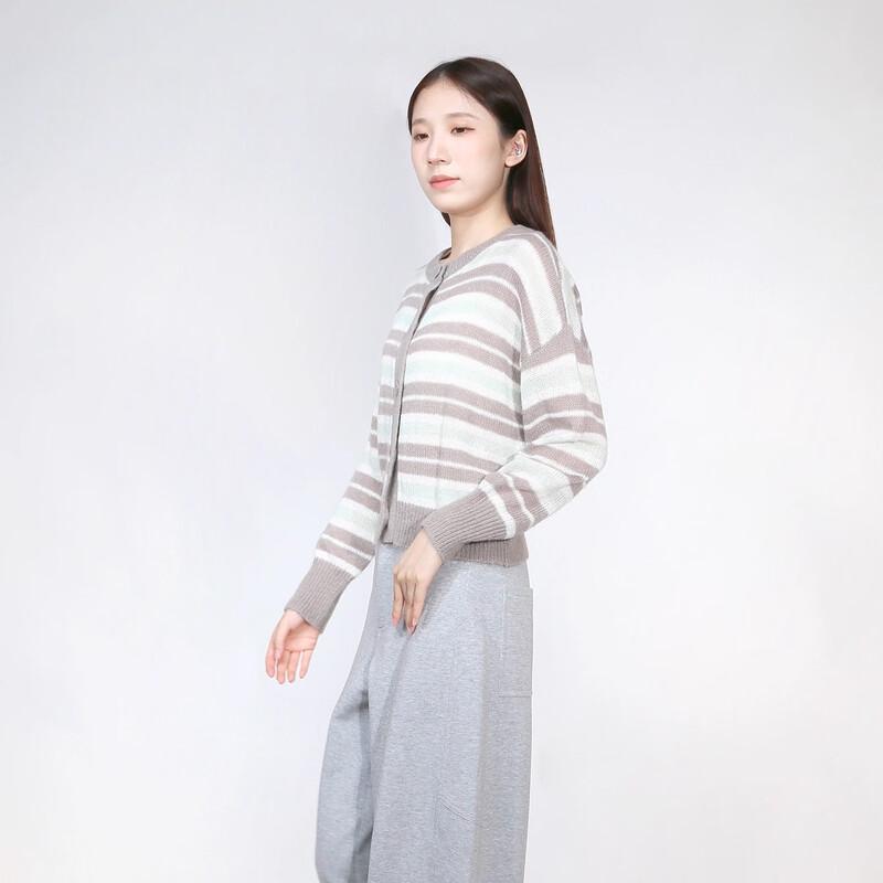 Sweet Basil Women's Casual Striped Long Sleeve Knit Sweater