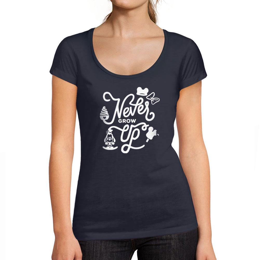 ULTRABASIC® - Women s Low-Cut Round Neck T-Shirt Never Grow Up