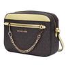 Michael Kors MK Jet Set Monogram Logo Chain PVC And Leather Shoulder Bag Women shoulder bag Yellow Acorn-Brown 35S1GTTC9B-BUTTE