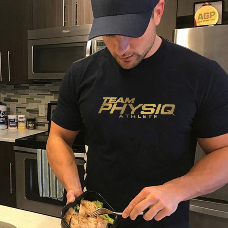 Men's Spring Sports Short-Sleeve T-Shirt with Custom Logo - European & American Style, Large Size, Breathable Cotton for Training