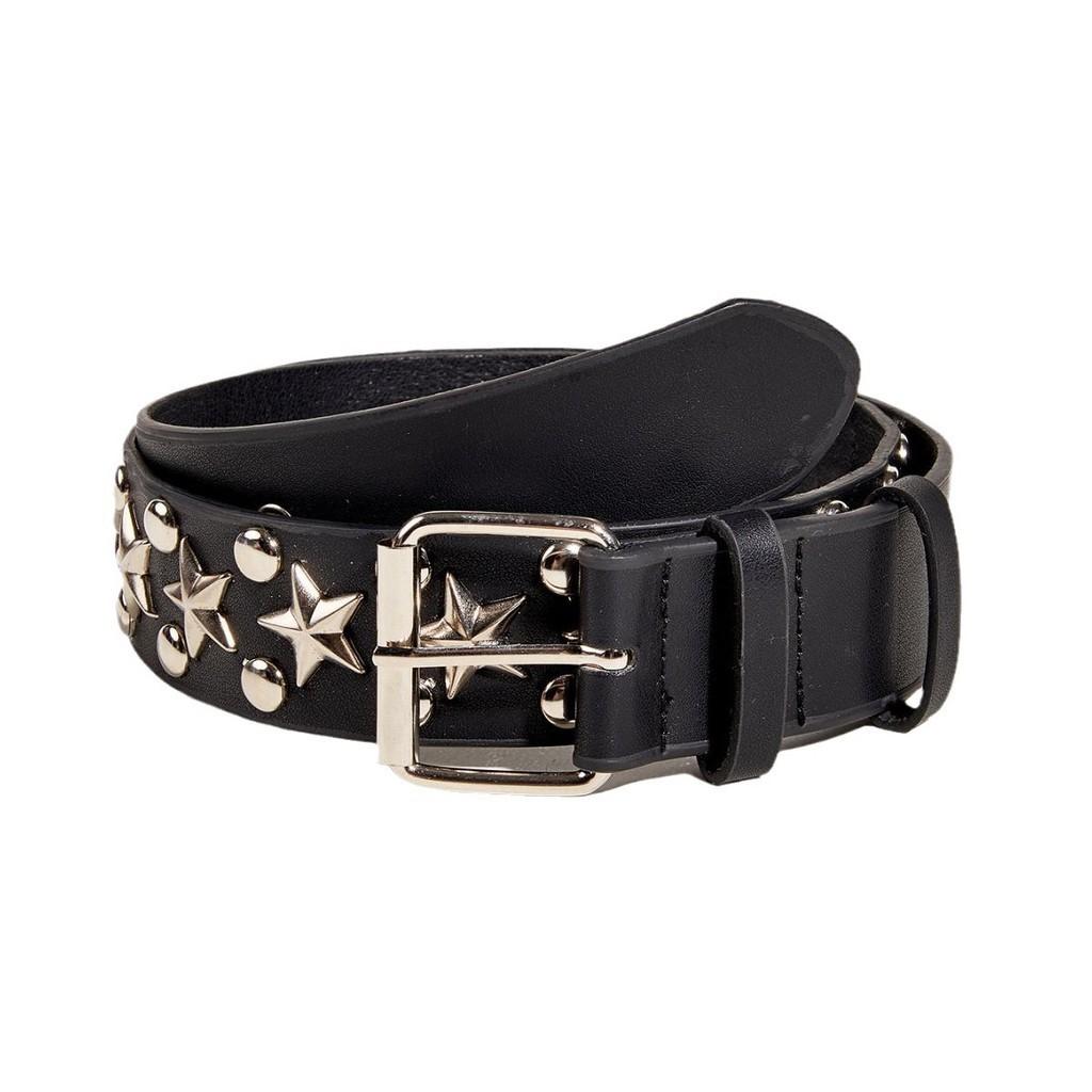 New Star Studded Fashionable Punk Style Wide Belt For Women's Jeans Faux Leather Material