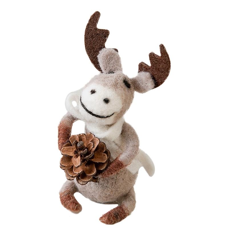 

Plush Deer Ornament Felt Reindeer Figure Stuffed Toy Christmas Decoration For Mantles Shelf Desk Display Home Decoration S