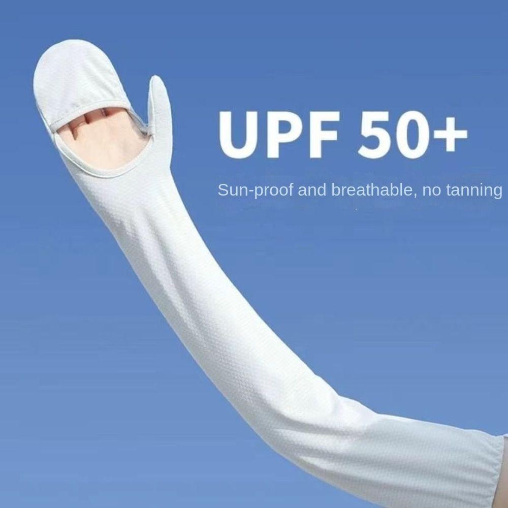 

UV Protection Long Arm Glove Ice Silk Hand Protector Cover Summer Sunscreen Sleeves Women сірий