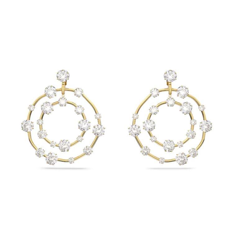 Swarovski Constella Clip-On Earrings Round Cut Women earrings Silver 5635362 Box (Random Color),F,Silver