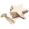 50Pcs Wooden Star Pendant Adorable Pentagram Hanging Ornament for Christmas Tree Decor DIY Craft with Mini Hole Premium