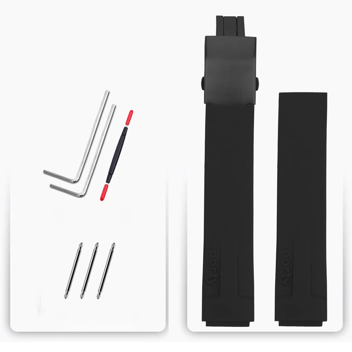 21mm Silicone Watch Strap T048 Replacement Band for Tissot 1853 T048.417A Men Waterproof Watch Band Black Red Orange 21mm