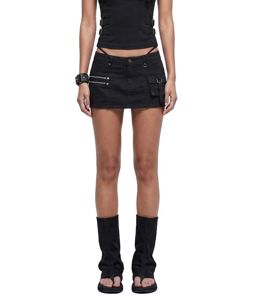 BADBLOOD Alpha 1 Utility Cargo Skirt - Black