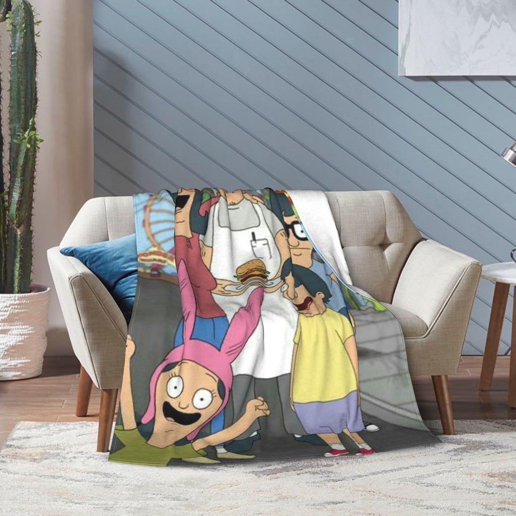 Bobs Funny B-Burgers Blanket Multi-size Soft Fuzzy Plush  Throw Blankets for Sofa Couch and Bed