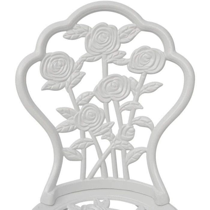 Chaises de bistro - vidaXL - Aluminium coulé - Blanc - Design élégant - Résistant aux intempéries