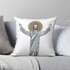 Touchdown Jesus Wort des Lebens Quadratische Kissenhülle Polyester Leinen Samt Muster Reißverschluss Zierkissenhülle Raumkissenbezug 18"