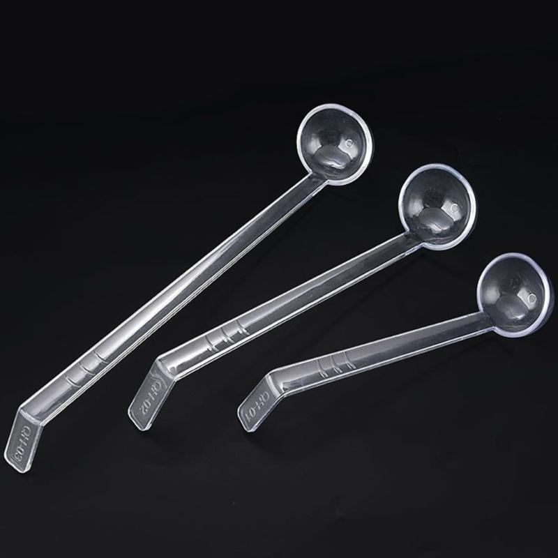 5Pcs Clear Plastic Long Handle Mini Ladles For Sauces Dressings Soup Large Capacity Party Catering Supplies