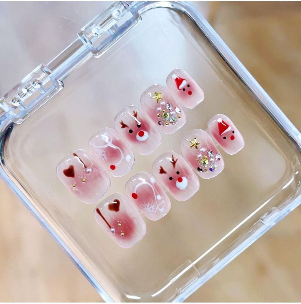 

Носить Искусство Ногтей Чистый Ручной Работы Любовь Мультяшная Девочка Детский Патч Стиль Рождество XS