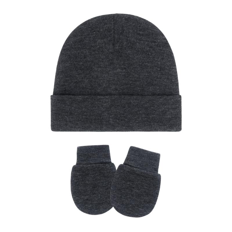 4 Set Baby Bonnet Cap Feature Foldable Edge with Mittens Cotton Fabric Gentle On Sensitive Skin Multiple Color Available