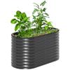Planter, Metal Flower Planter with Safety Edge and Gloves, Open Bottom, 160W X 80D X 80H Cm, Dark Grey