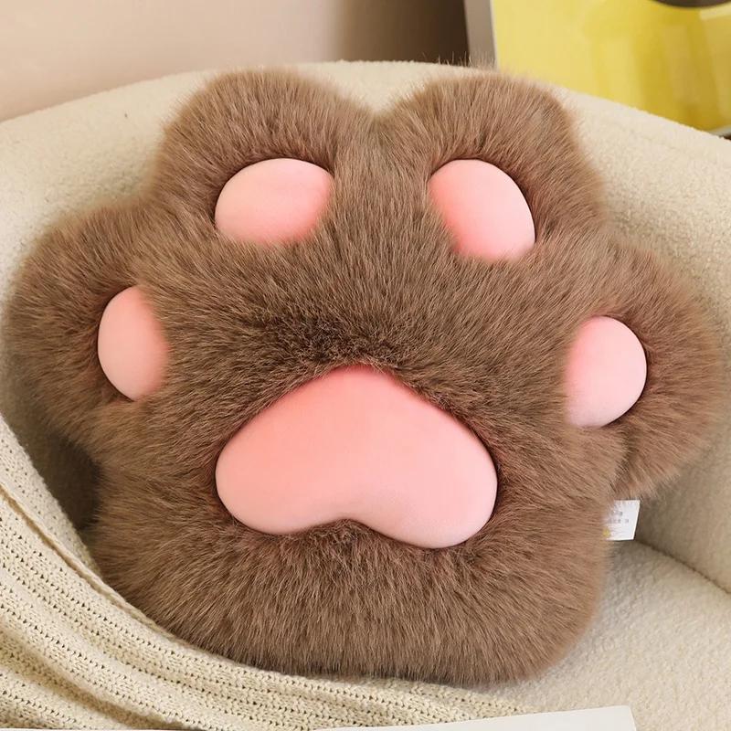 Peluche a forma di zampa di orso con gatto dei cartoni animati, carino, morbido e peloso, cuscino per letto, decorazione per la casa, ottimo regalo di compleanno.