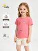 2026 Summer Girls' Cartoon Print Short-Sleeve T-shirt - European & American Style for Toddlers & Kids, Round Neck