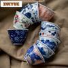 50ml Antique Blue And White Porcelain Teacup Vintage Tea Bowl Tea Pair Tea-tasting Smelling Cup Jianzhan Master Cups Teaware