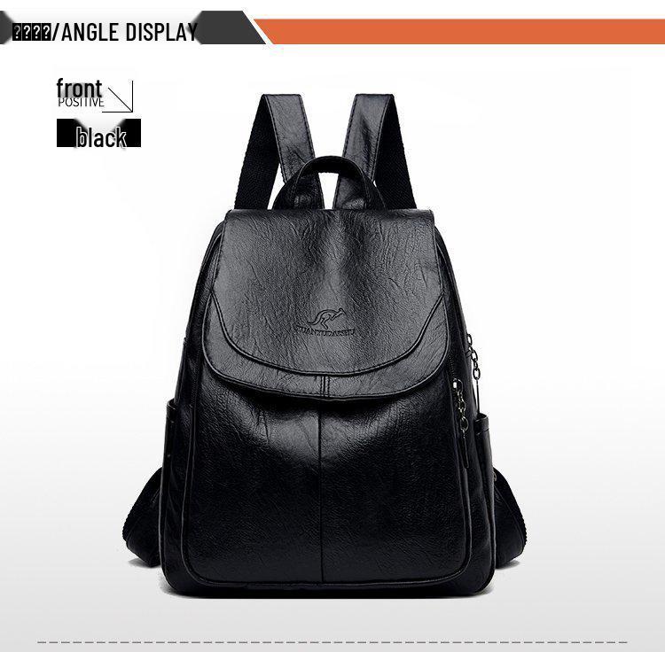 Mochila de Viagem Feminina de Couro Macio de Grande Capacidade - Versátil Bolsa Estudantil Casual Nova 2025