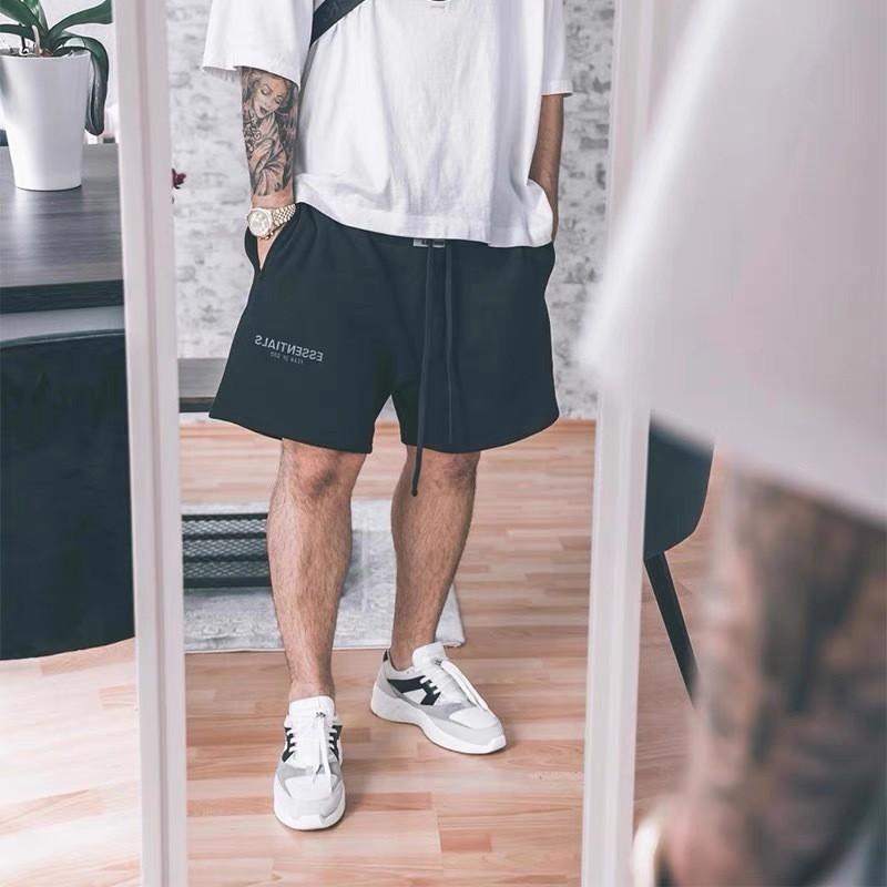 FOG ESSENTIALS Pánské bavlněné kraťasy Volný střih Streetwear Ležérní teplákové