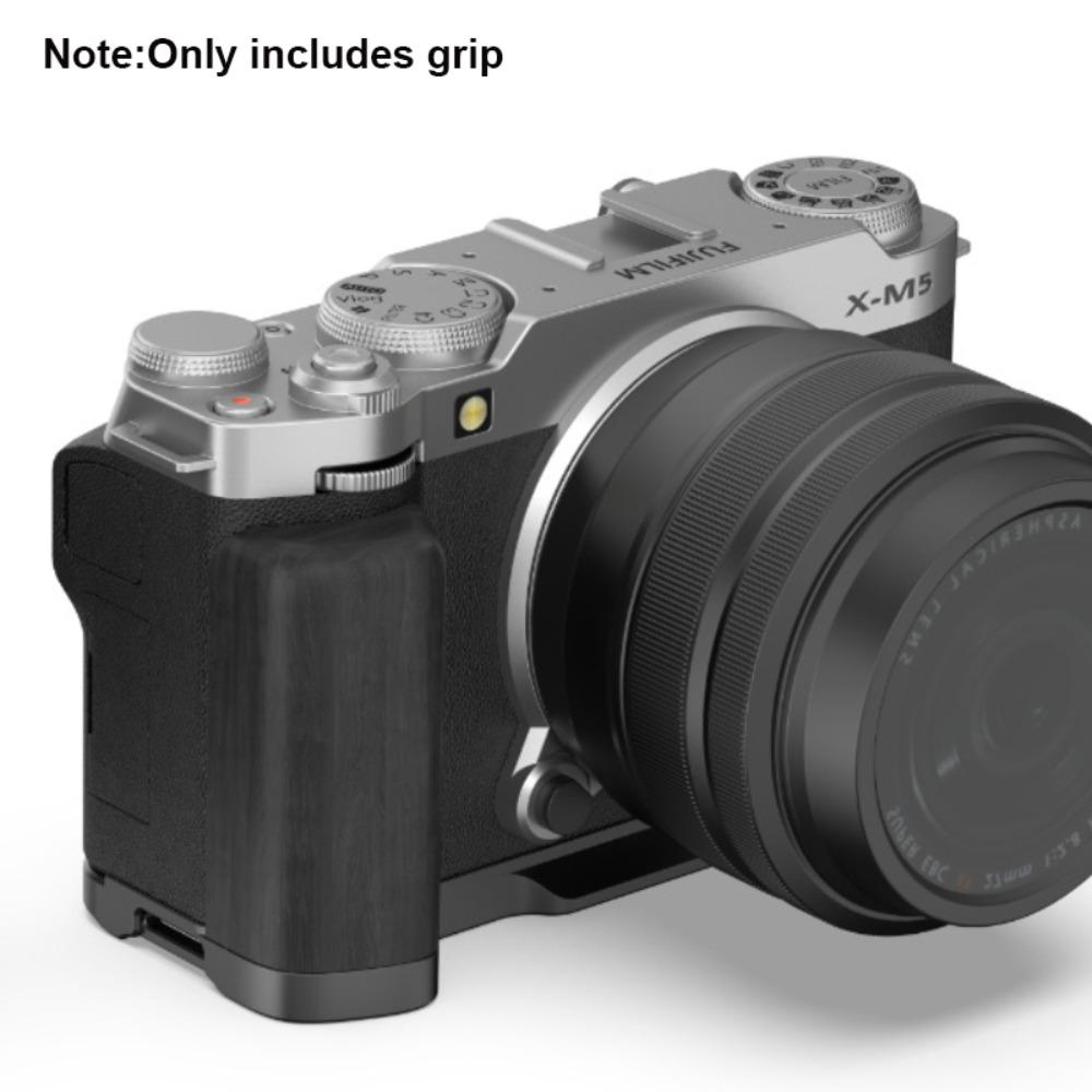 Quick Release Finger Grip Aluminum Shutter Button Kit L Plate Solid Wood Handle for Fuji X-M5