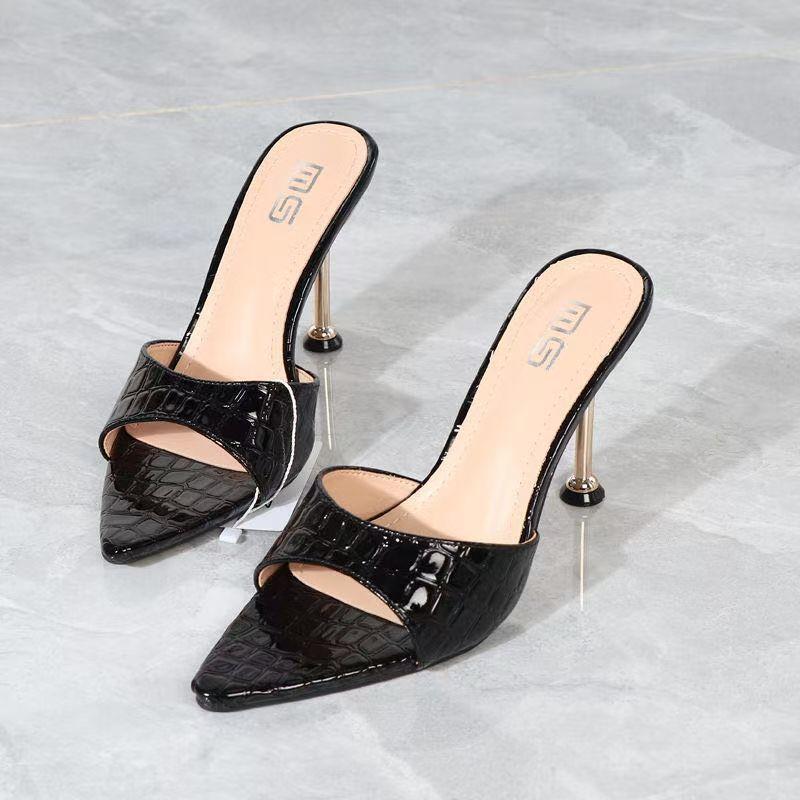 Nischen vielseitige spitze dünne Absätze sexy Sandalen mit offenen Zehen Damen High Heels Damen coole Pantoletten 2025 Sommer neu