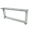 Set of 4 metal furniture legs, silver chrome frame, 20 x 9 cm