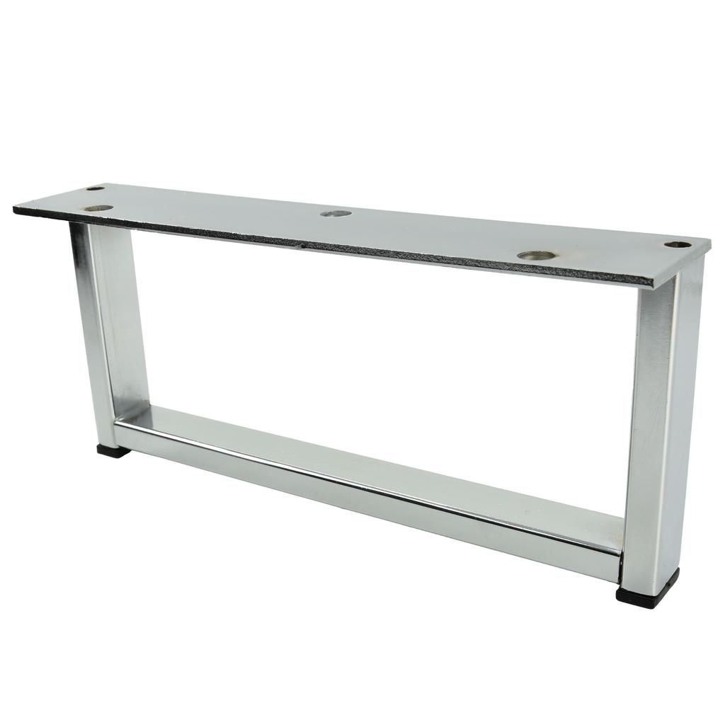Set of 4 metal furniture legs, silver chrome frame, 20 x 9 cm