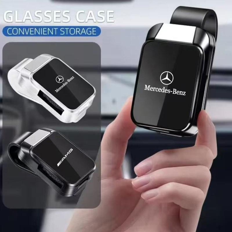 WLX4 Car Eyeglass Holder Glasses Storage Clip Auto Accessories For Mercedes Benz W210 W176 AMG CLS CLE CLA GLA GLB GLS Class A GLE W2