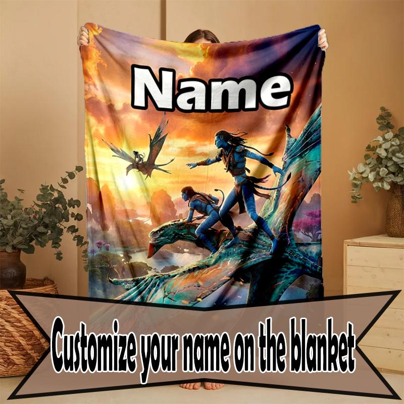 Custom Name Personalized Avatar Print Blanket, Home Decor, Bedroom, Sofa, Camping, Couch, Gifts for Birthday Christmas