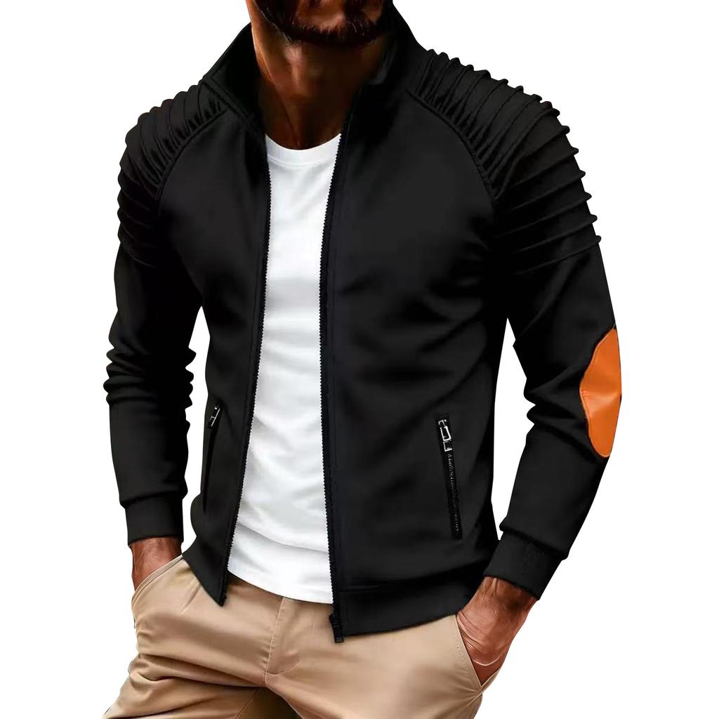 Men's Winter Solid Color Zipper Jacket Men's Casual Fashion Cardigan