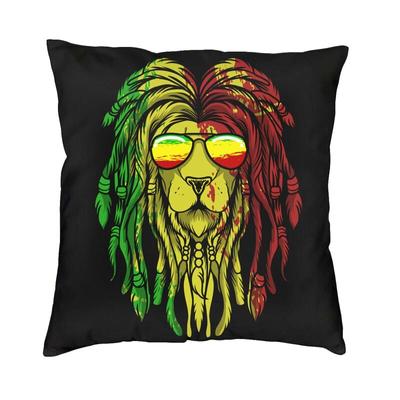 Muzica Reggae Leu Steagul Jamaican Rasta Rastafari Huse de perne Huse de perne din catifea moale Nordic Decoratiuni pentru casa