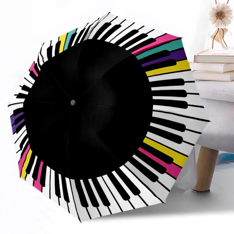 Music Automatic Umbrella Compact 8-Rib Design Foldable Design All-Season Use Compact Folding Umbrella Spiritual Gift