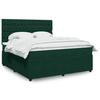 Exclusive House - Slatted Bed Base and Mattress Dark Green 180x200cm Velvet