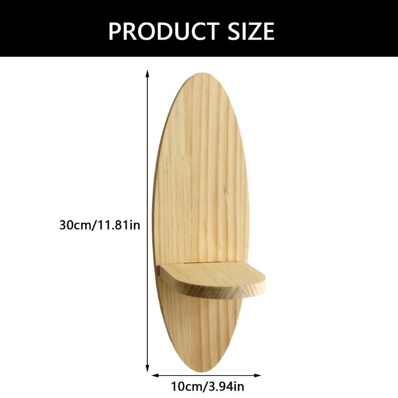 Contemporary Oval Shape Wooden Wall Shelf Floating Shelves Plant Display Stand Rack for Personalizing Home Styling Gift