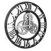 Large 3D Retro Wall Clock 34CM Vintage Wooden Gr Wall Clock Numerals Industrial   Clocks for Home Living Room Decoration
