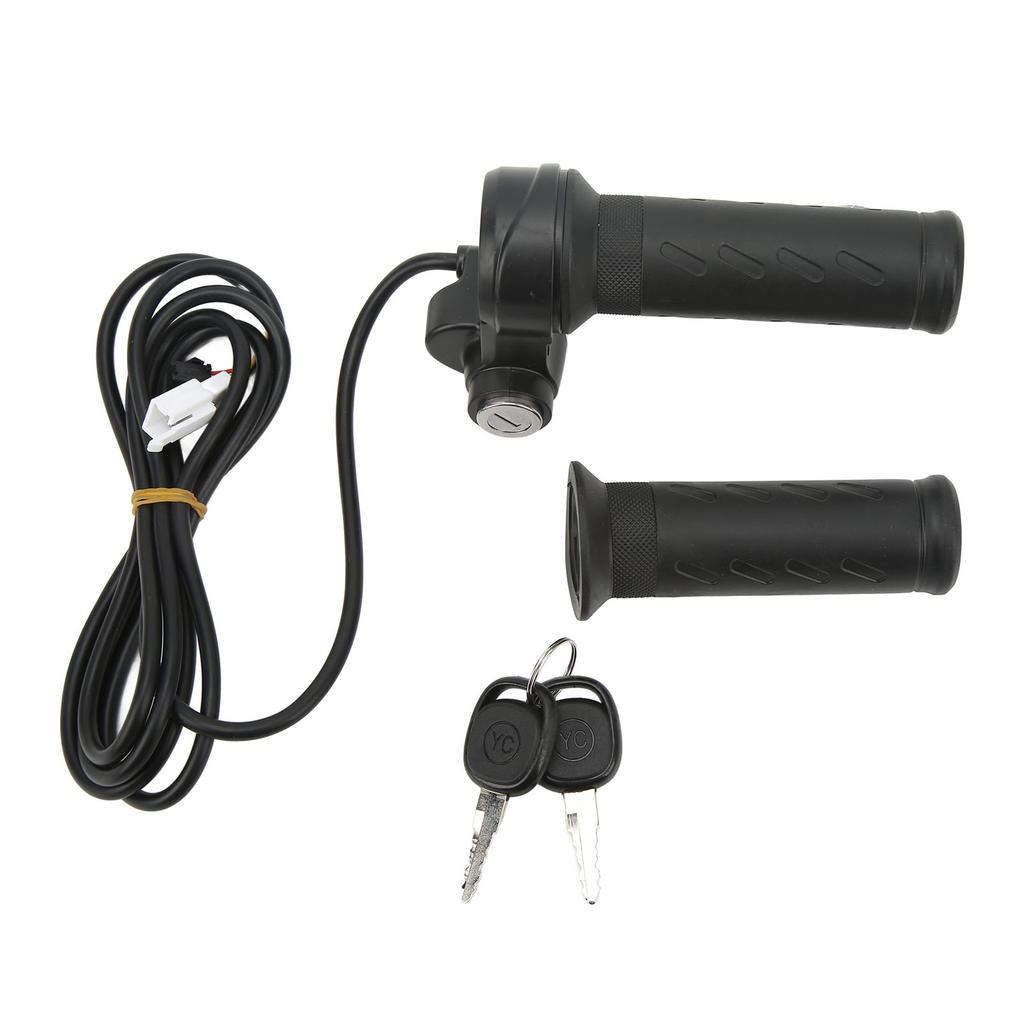Electric Bike Scooters Twist Throttle Grip 5 Wires Bike Modified Speed Control Handle Grips with Keys for 22.5mm