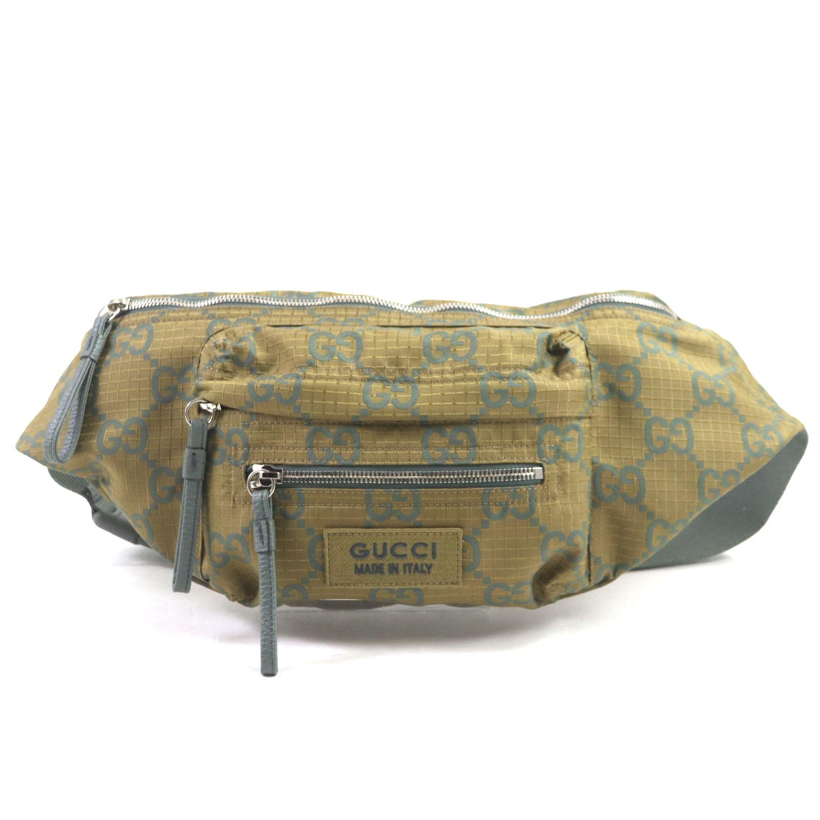 

Excellent GUCCI Waist bag GG Ripstop Belt Bag Sling bag khaki Nylon mens 792287 Used