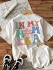 In My Mom Era T-Shirt Damen Retro Blume Buchstaben Druck Grafik-T-Shirt Sommer Kurzarm Muttertagsgeschenk Mode Lässige Oberteile