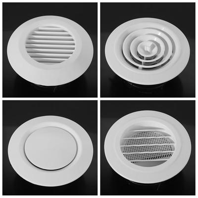 Adjustable Round Air Vent Extract Valve White 75-200mm Air Vent Extract Valve Grille Wall Mount Plastic
