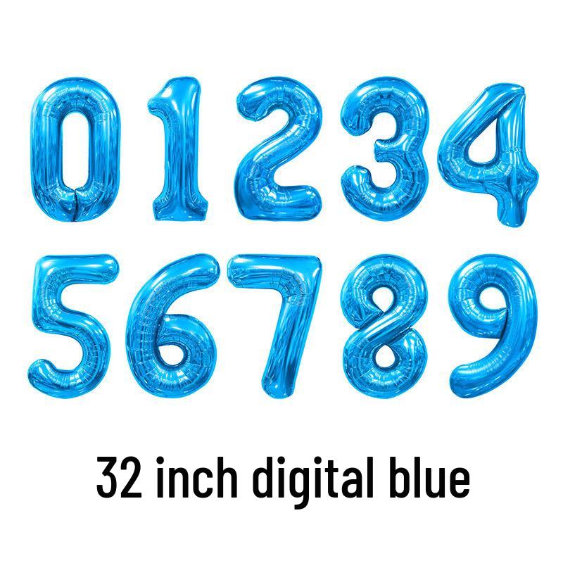 32-Inch Gold Number-Shaped Foil Balloons for Decorations