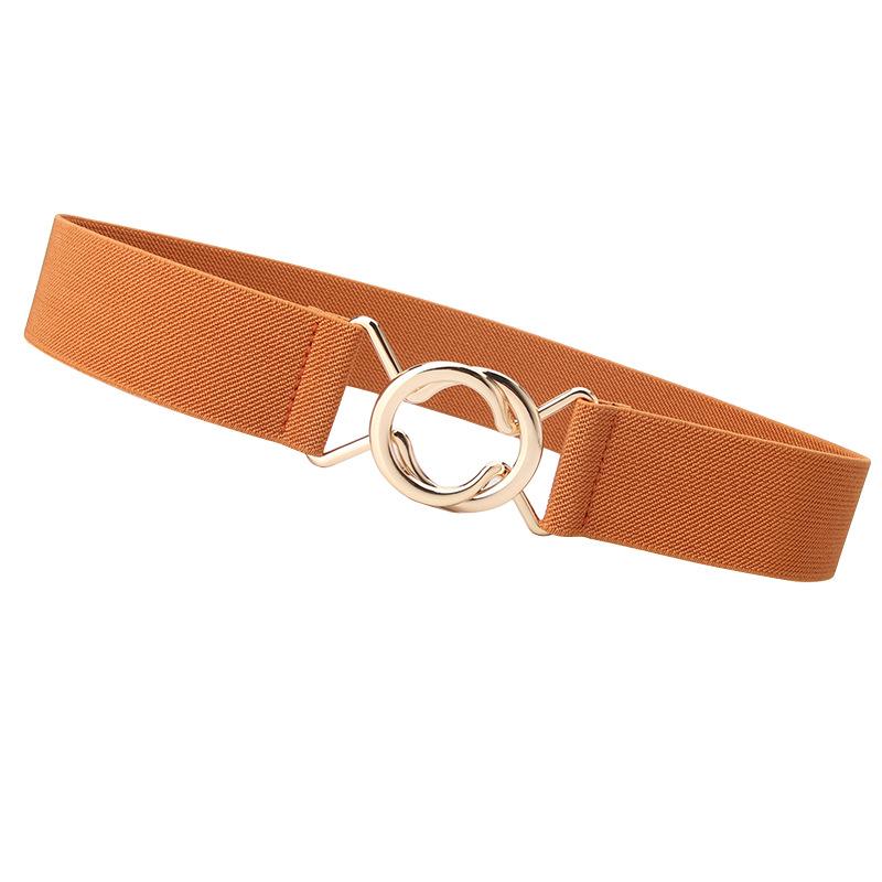 Simple Four Seasons Women'S Black Elastic Belt Single Ring Waist Sealing Belt