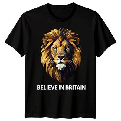 Believe In Britain Lion United Kingdom Countries Mens T-Shirt Womens Graphic Tee