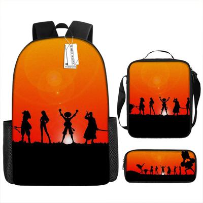 Beliebter Anime ONE PIECE Grundschüler Training Nachhilfe Paukschule Rucksack Federmäppchen
