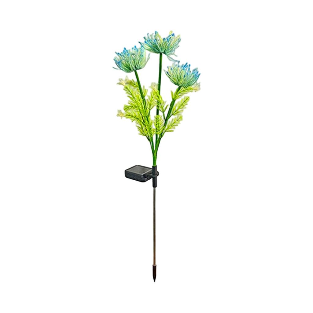 Solar Powered Garden Light Outdoor Decorative Lawn Stake with Artificial Flower Design and Stainless Steel Pole for Yard Pathway Lighting