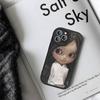 Dark Cute Girl Doll Art Phone Case For IPhone 16 15 14 13 Pro Max 11 12 Plus Leather Silicone Cover