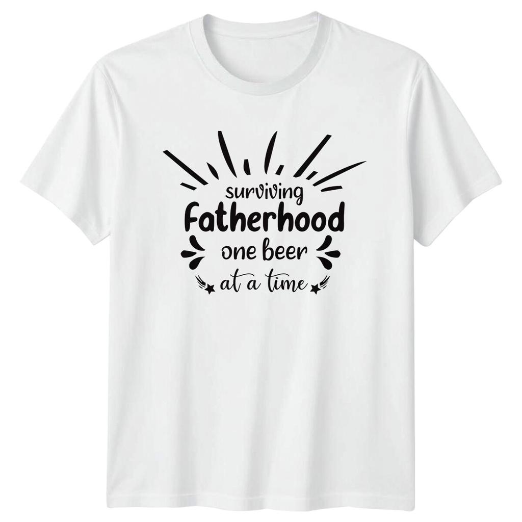 Surviving Fatherhood One Beer At A Time Funny Dad TShirt E