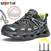 New Men'S Anti Smashing Anti Stabbing Composite Toe Work Shoes 6 Kv Insulating Shoes Lightweight Safety Shoes Men Sport Shoes