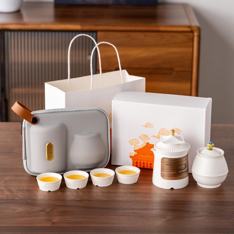 Mutton Fat Jade Porcelain Travel Tea Set